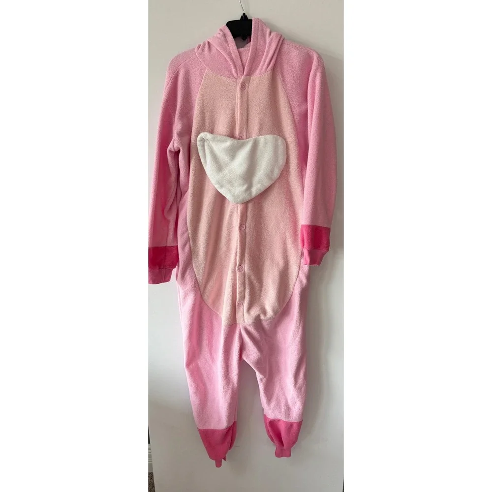 Lilo & Stitch Angel Adult M Pink Hooded Fleece Pajamas Cosplay‎ Christmas PJ's